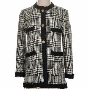 Zara Black and White Tweed Jacket